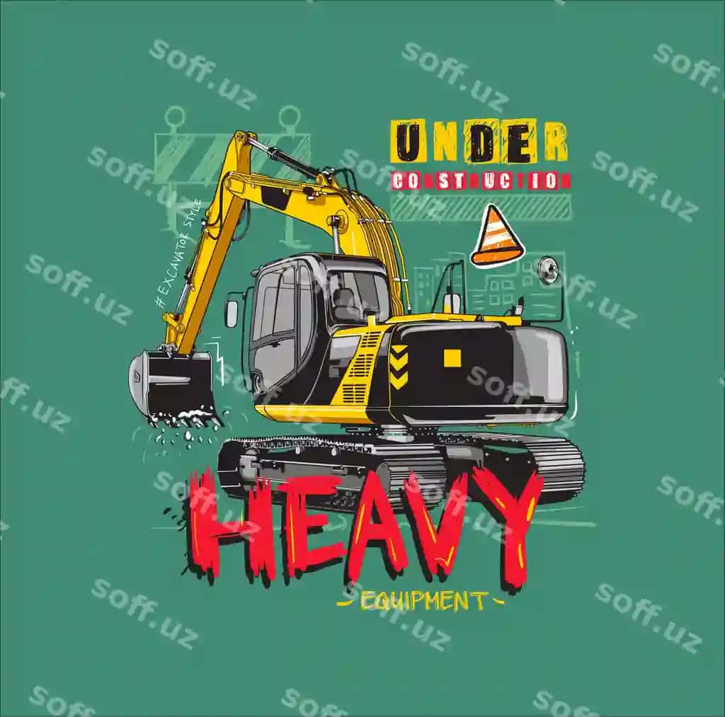 Katta ekskavator harakati vektori multfilmi | Big excavator action vector cartoon illustration