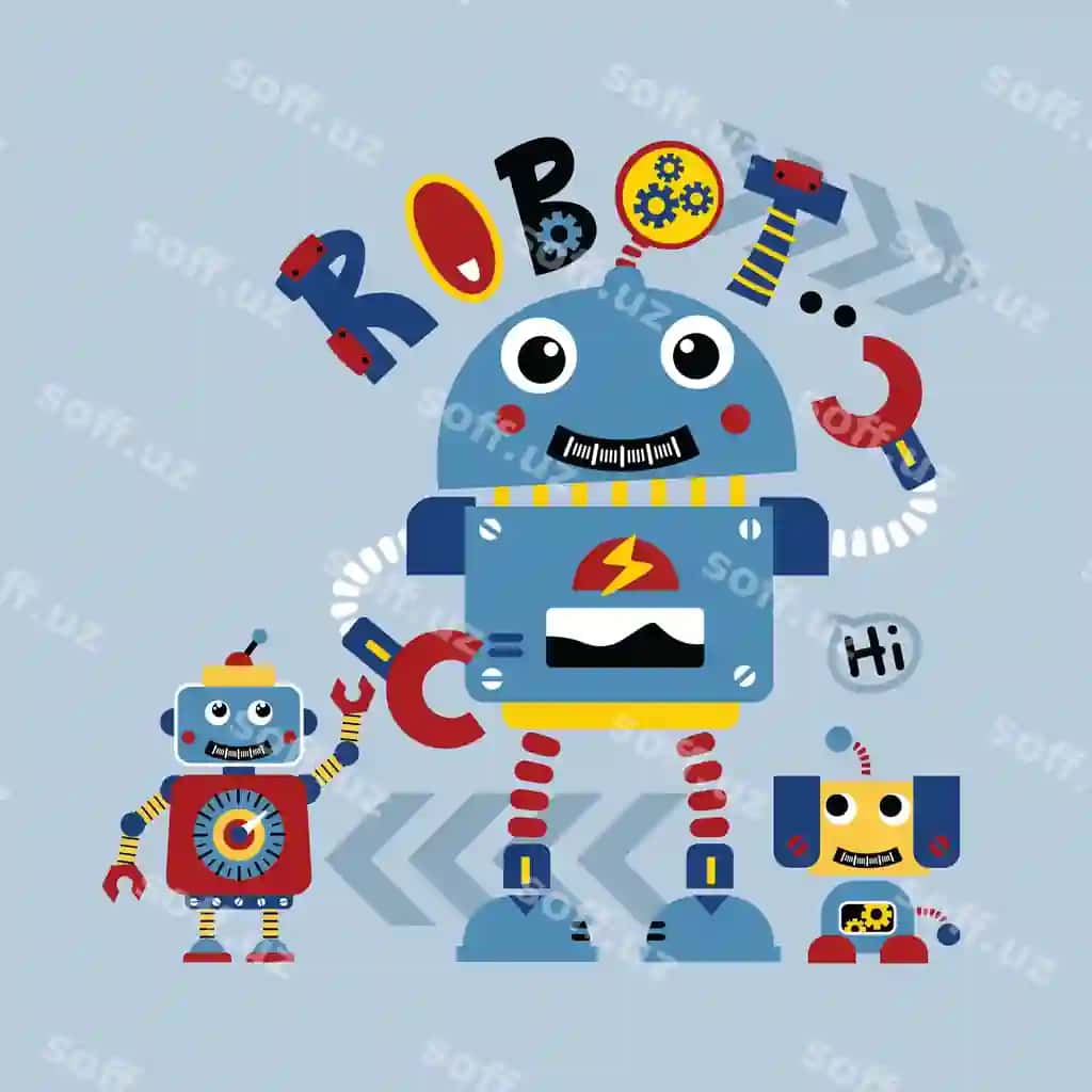 Mazali robot vektori | Cute robot vector