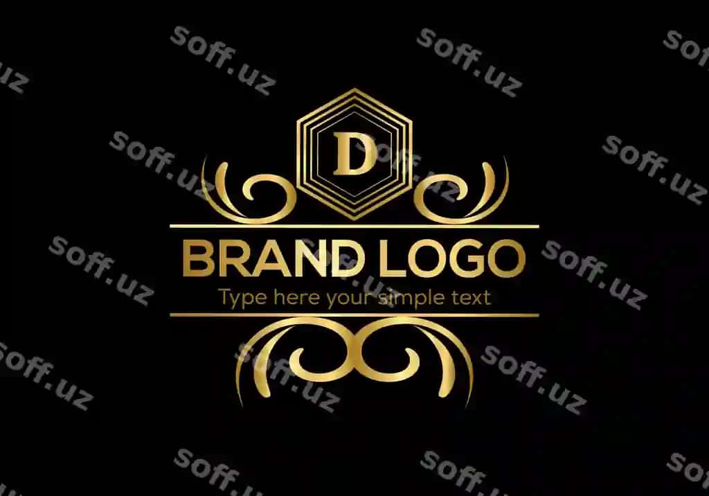 Oltin logotip qora fon | Golden logo black background
