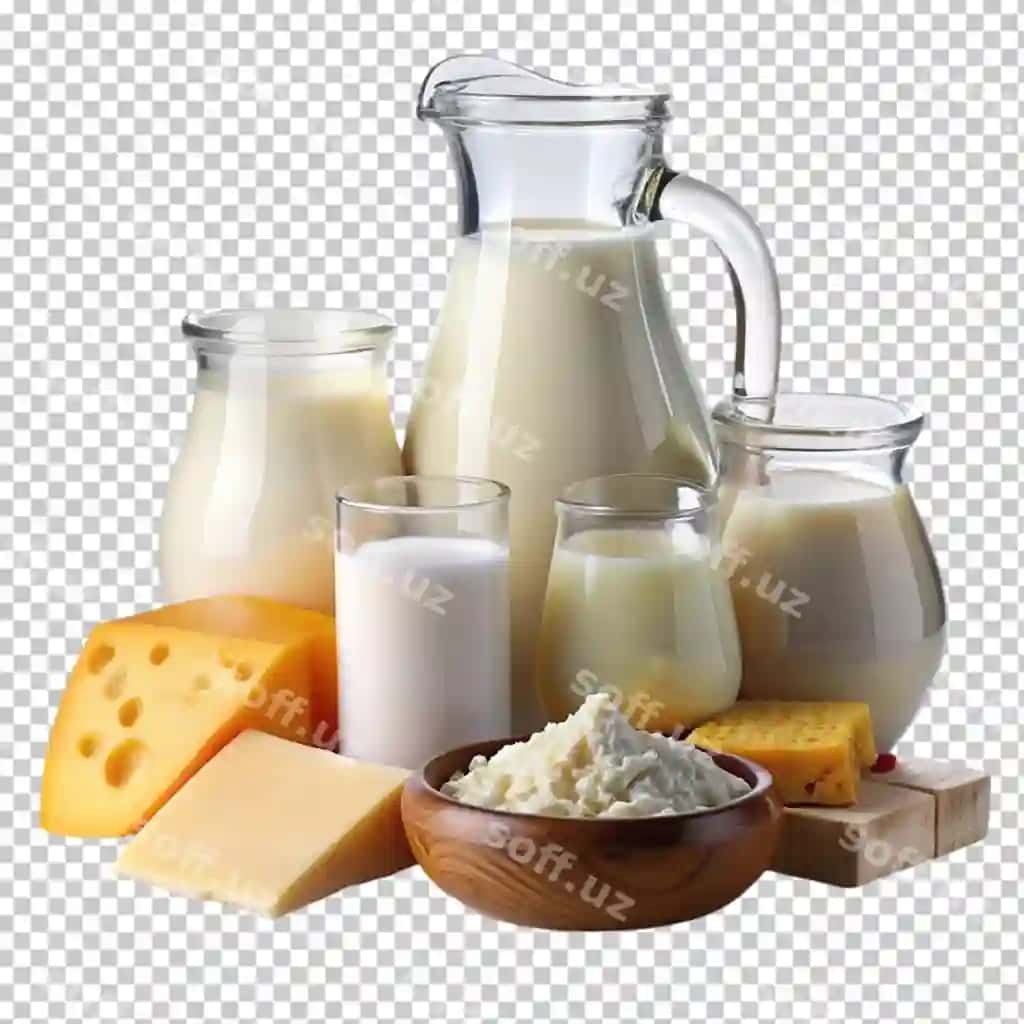 Yangi sut shaffof fonda ajraltirilgan | Fresh milk isolated transparent background