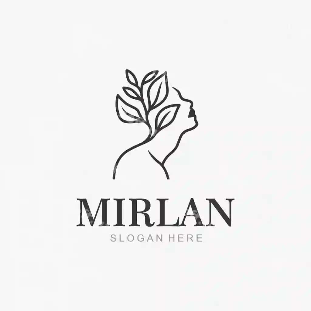 Ayolning yuz bargi go'zallik logotipi dizayni | Woman face leaf beauty logo design