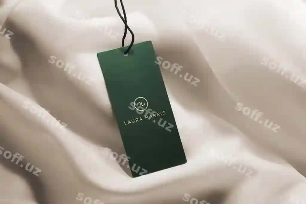 Logo namuna hasharot hinor belgi | Logo mockup luxury silk tag