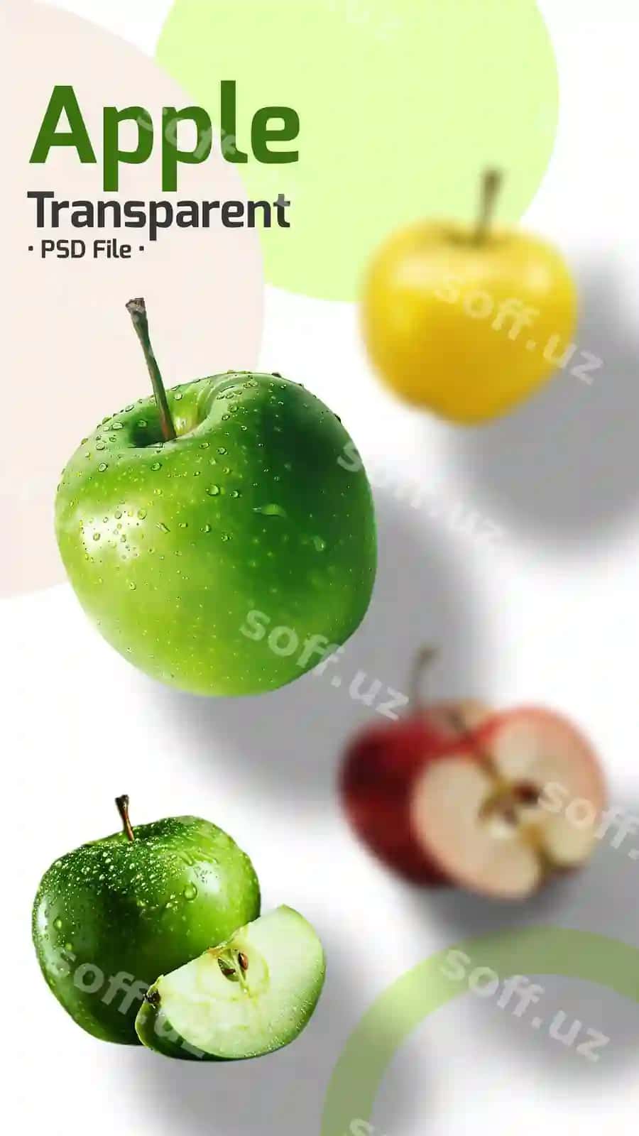 Qizil yashil yangi olma izolyatsiya qilingan shaffof fon bilan | Red green fresh apple isolated con transparent background
