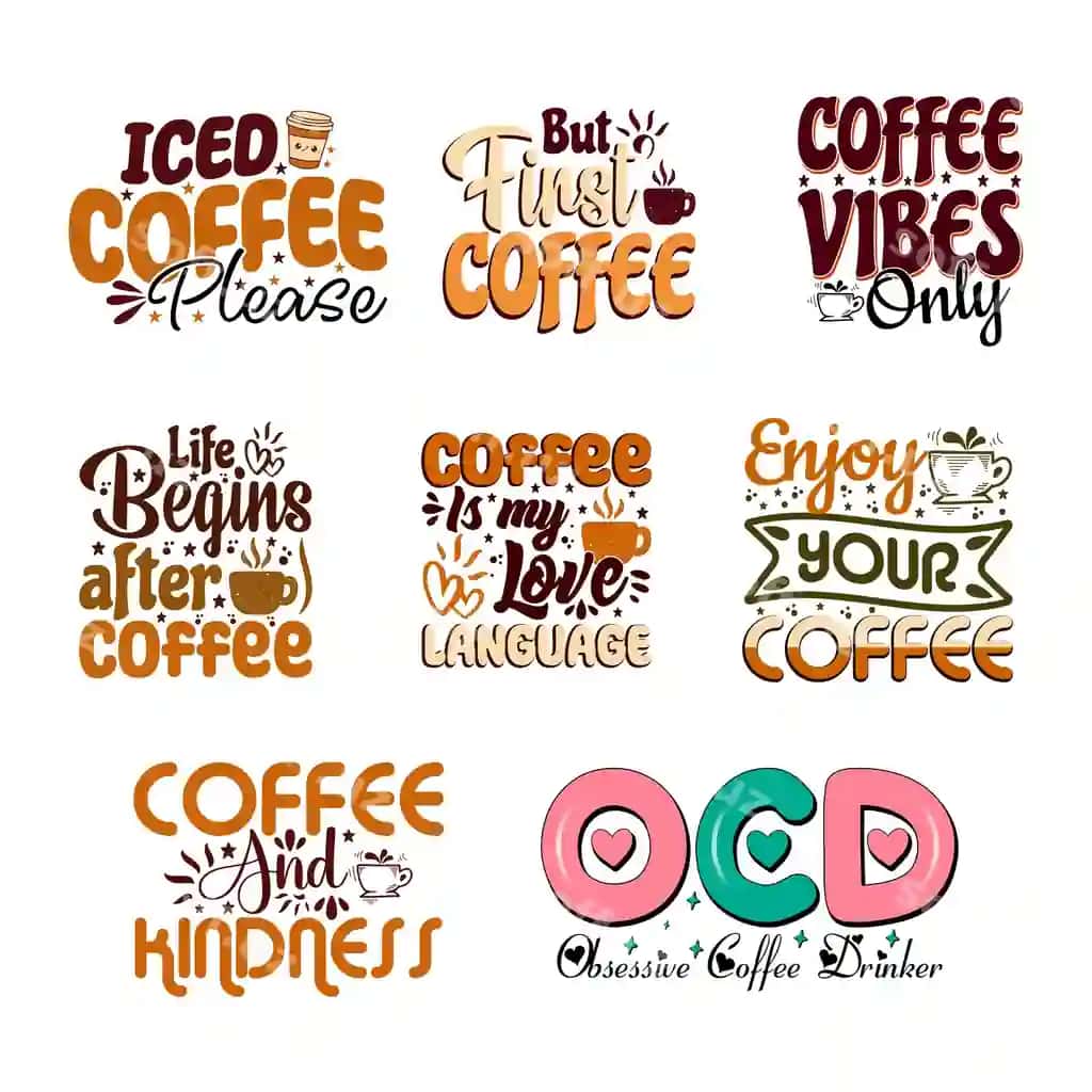 Qahva futbolkalari dizayn to'plami zamonaviy kofe futbolka dizayni vintage | Coffee t shirts design bundle trendy coffee tshirt design vintage