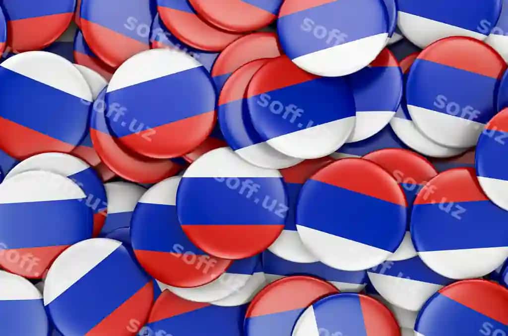 Badjlar Rusiya bayrog'i bilan 3D render | Badges with flag russia 3d rendering