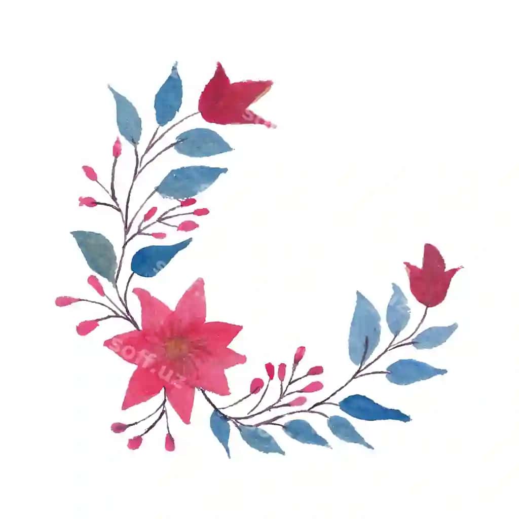 Ijodiy rangli suvmalak gulli dizayn taklifnoma bayram | Creative colorful watercolor floral flower design invitation celebration