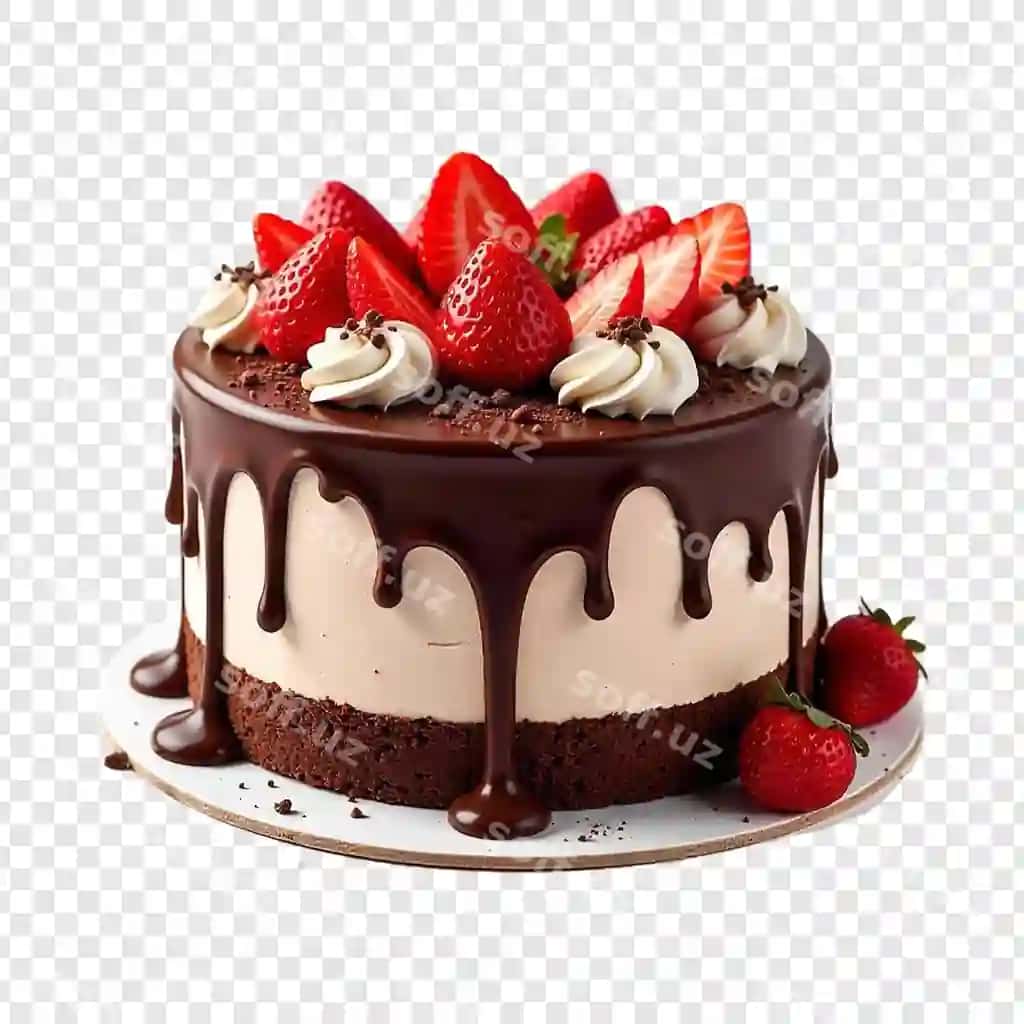 Mazali tug'ilgan kuni uchun tort shaffof fonda ajraltirilgan | Delicious birthday cake isolated transparent background