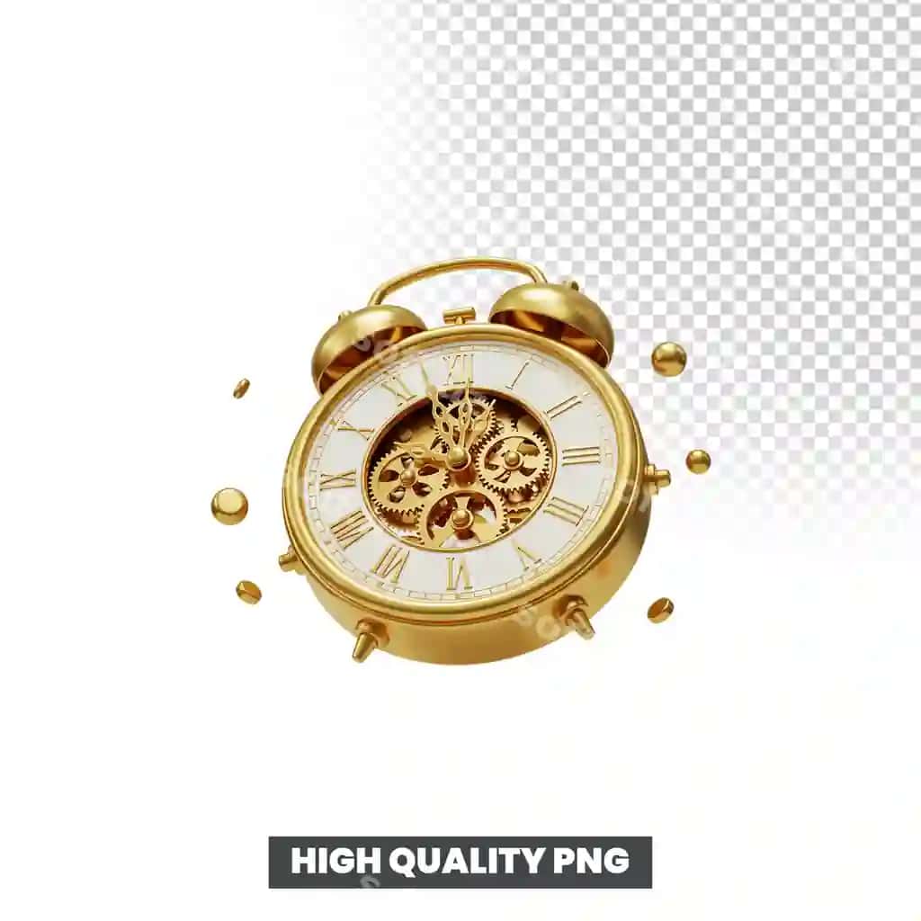 Oltin budilnik 3d render | Golden alarm clock 3d render