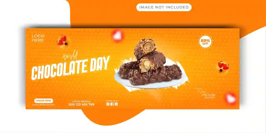 Butunjahon shokolad kuni ijtimoiy media facebook muqovasi banneri afishasi | World chocolate day social media facebook cover banner poster flyer