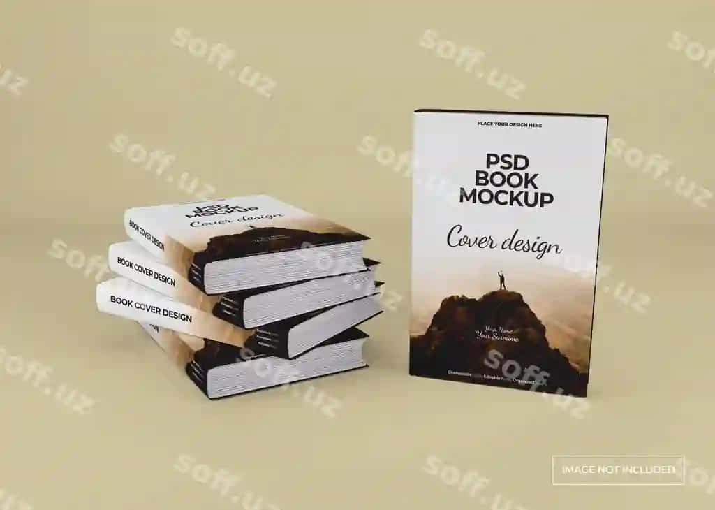 Qattiq nusxat kitobi mockup dizayni silsilasi | Hardcover book mockup design isolated