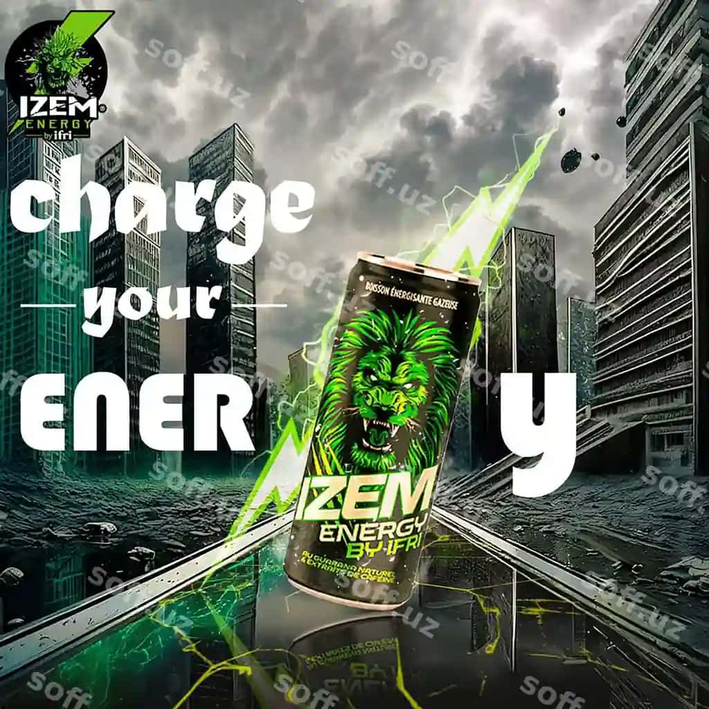 Afisha ki yozilgan «Energiyangizni zaryad qiling» | Poster that says charge your energy it