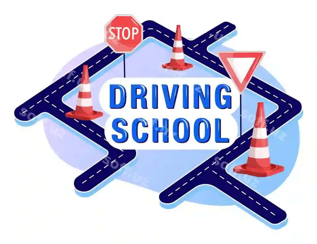 Avtomobilstikka o'quv markazi yo'l qoidalari tushunchasi yo'l belgilari o'rganish VLC kon | Driving school concept traffic laws studying road signs vlc cone