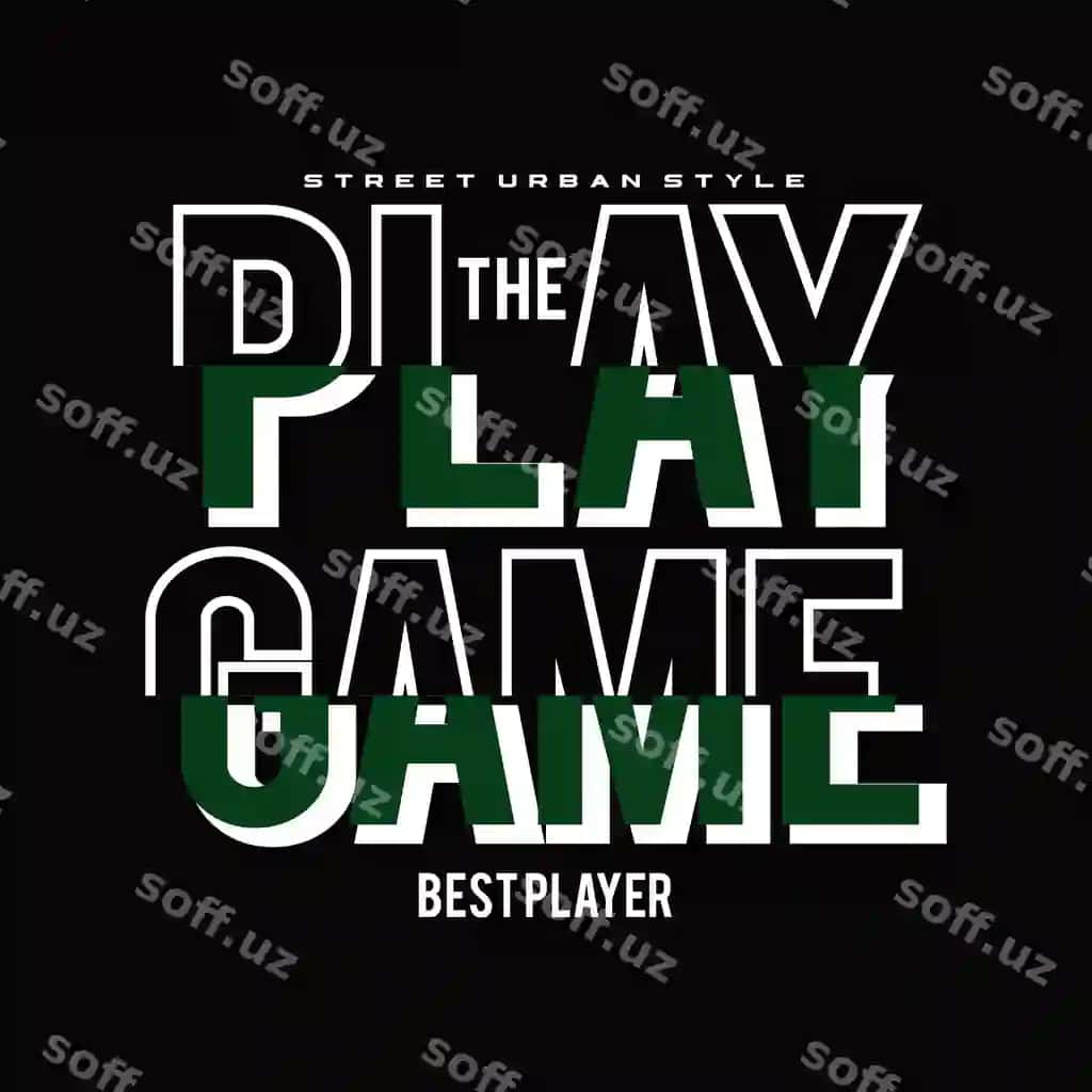 O'yin dizayn tipografiya vektor illustratsiya | Play game design typography vector illustration