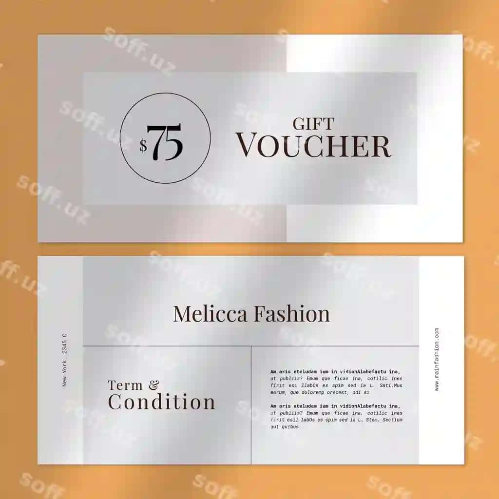 Minimalist moda sovg'a voucher | Minimalist fashion gift voucher