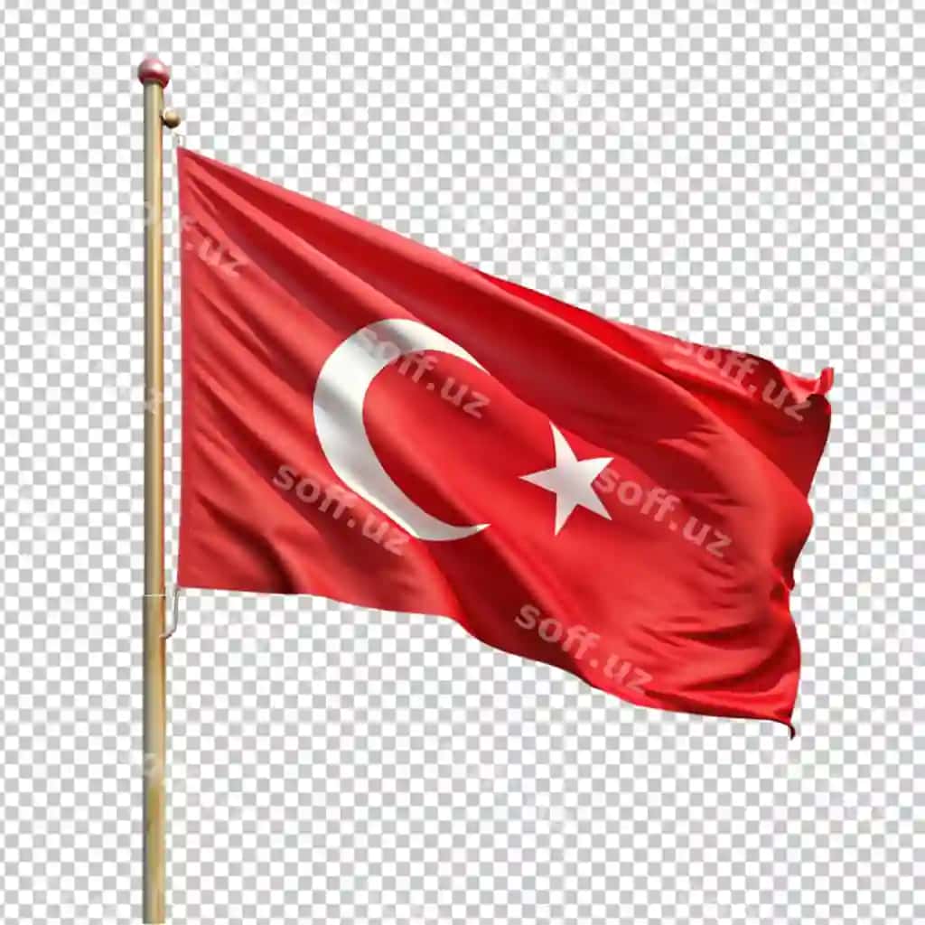 Turkcha bayroq maykali | Turkish flag with pole