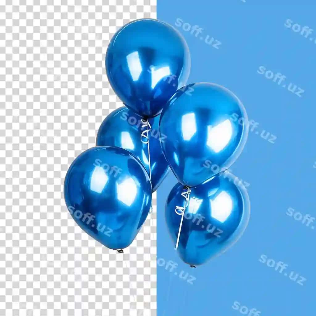Ko'k sharq png ajraltirilgan shaffof fonda | Blue balloons png isolated transparent background