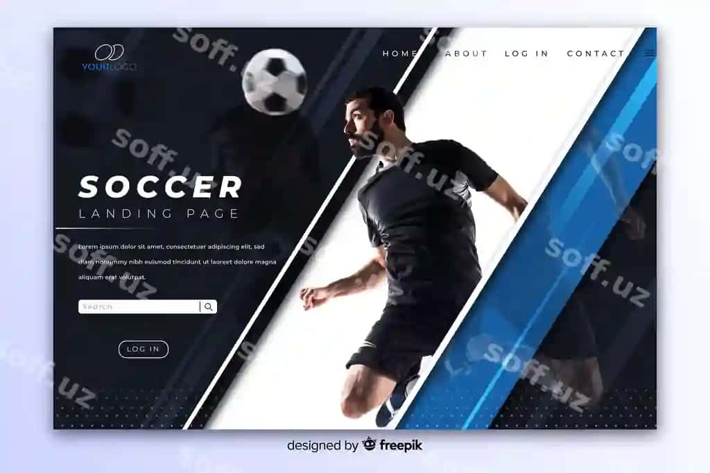 Elegant qorong'iq sport landing sahifa foto aks ettirilgan | Elegant dark sport landing page with photo reflection