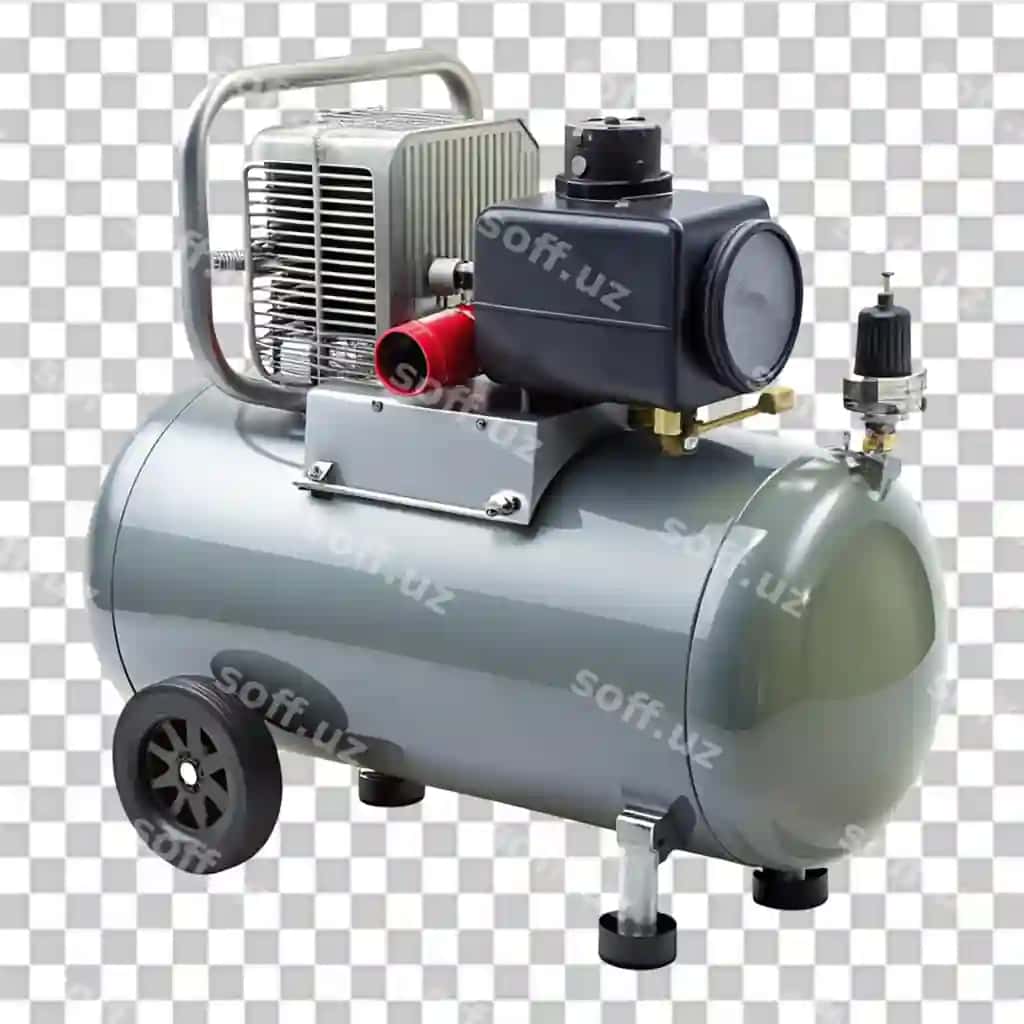 Havo kompressori izolyatsiya qilingan shaffof fon | Air compressor isolated transparent background