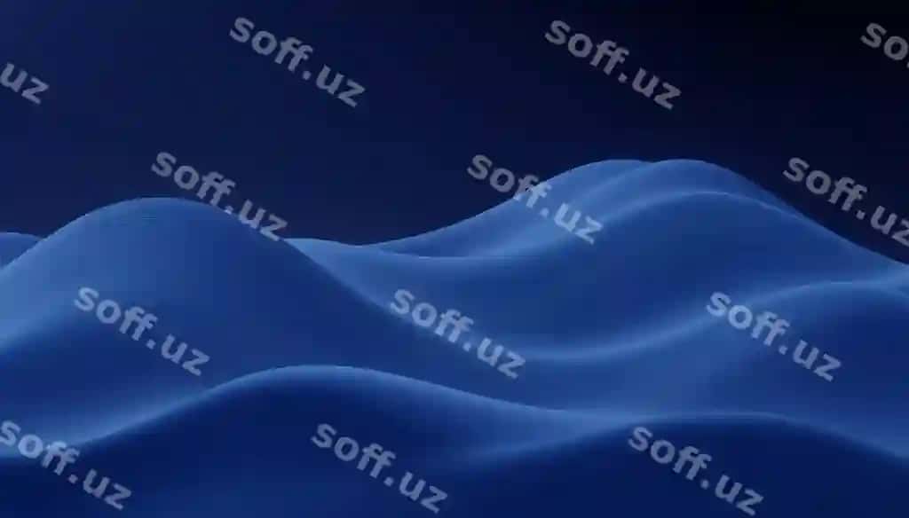 Abstrakt ko'k to'lqalar o'tadigan qorong'i ko'k fonda | Abstract blue waves flowing dark blue background