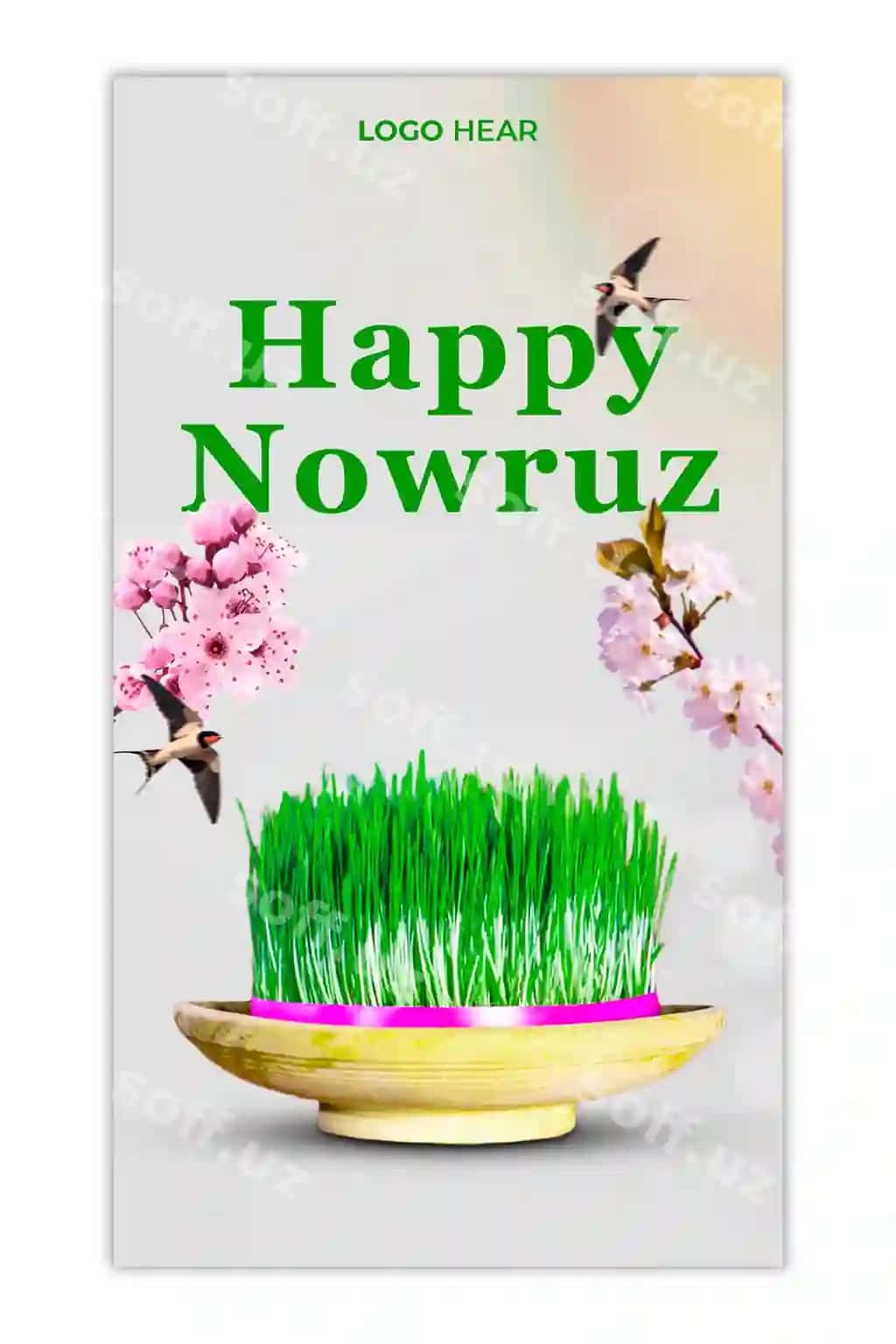 Psd baner dizayni Nowruz bayrami baxrom bilan | Psd banner design with happy nowruz holiday