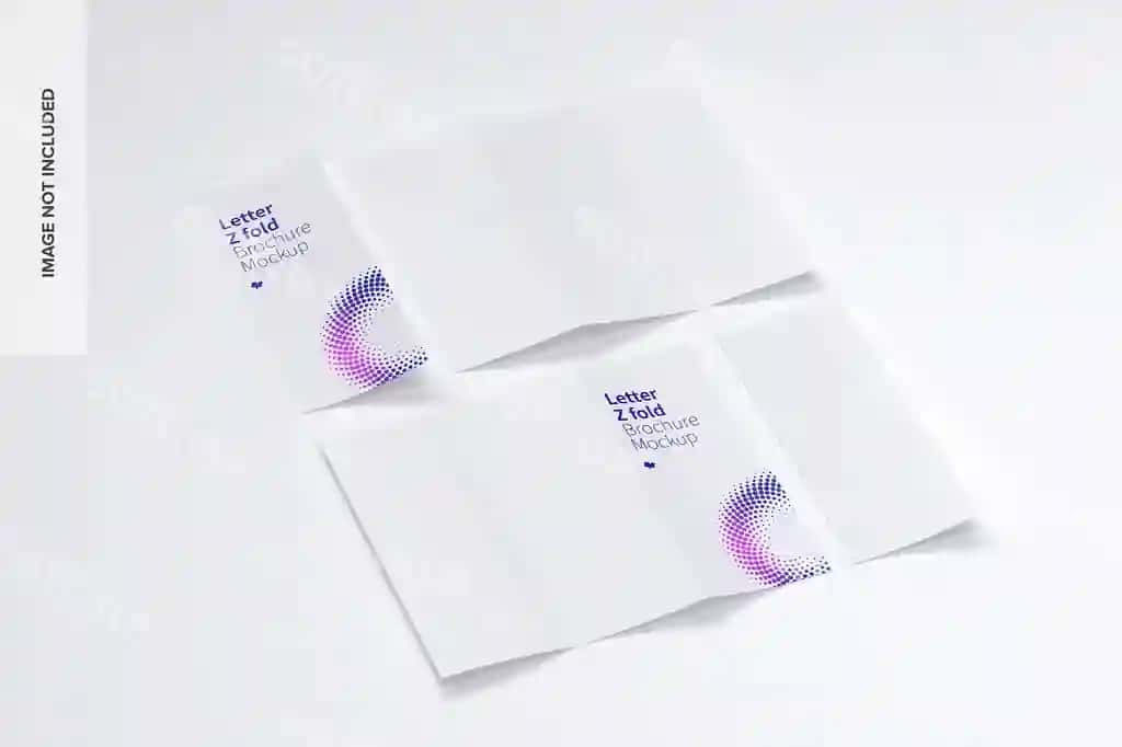 Z harfi bilan buklangan broshyura maketi | Letter z fold brochure mockup
