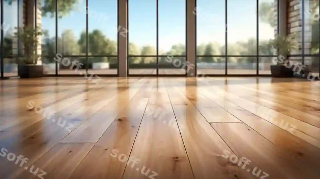 Laminat pol namoyish bo'sh xona generativ AI | Laminate flooring display empty room generative ai