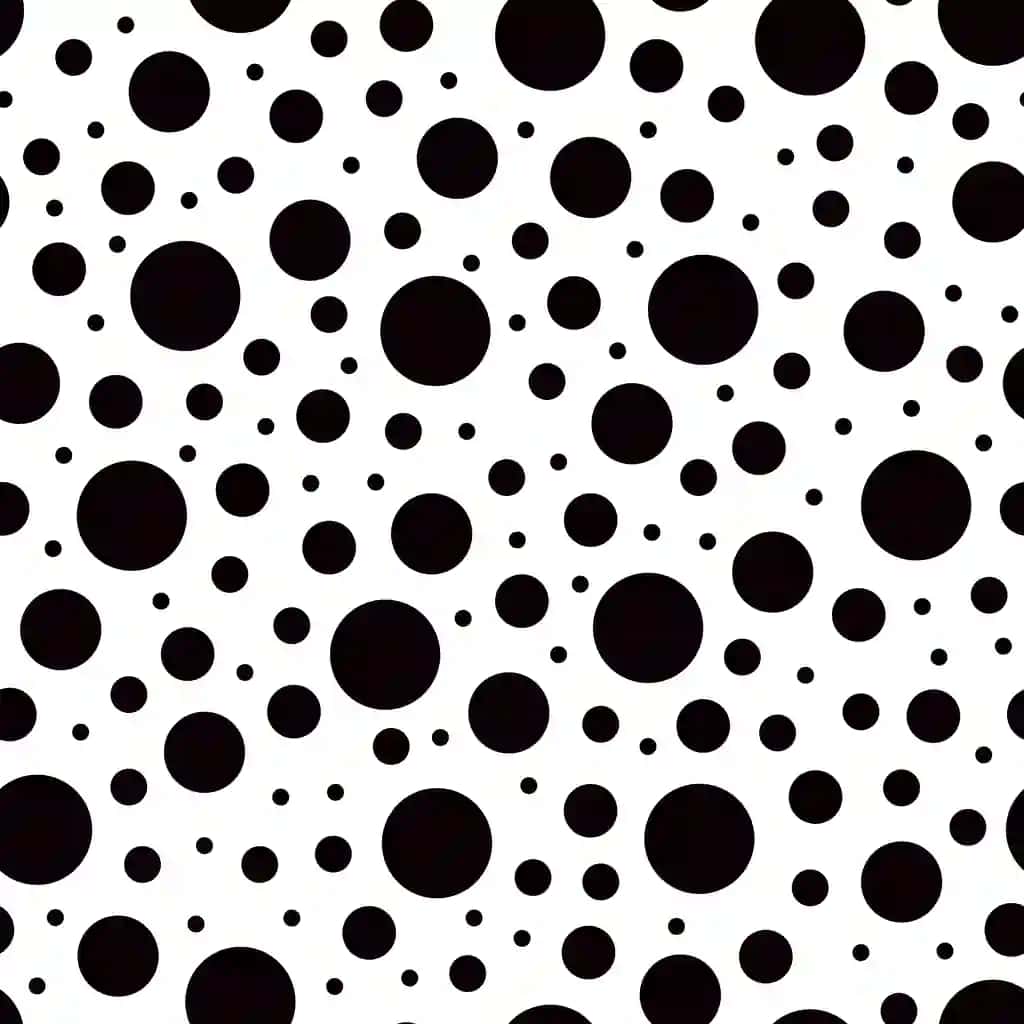 Polka nuqta qora oq choksiz naqsh qo'lda chizilgan tasvir takroriy bezak | Polka dot black white seamless pattern hand drawn image repeat ornament