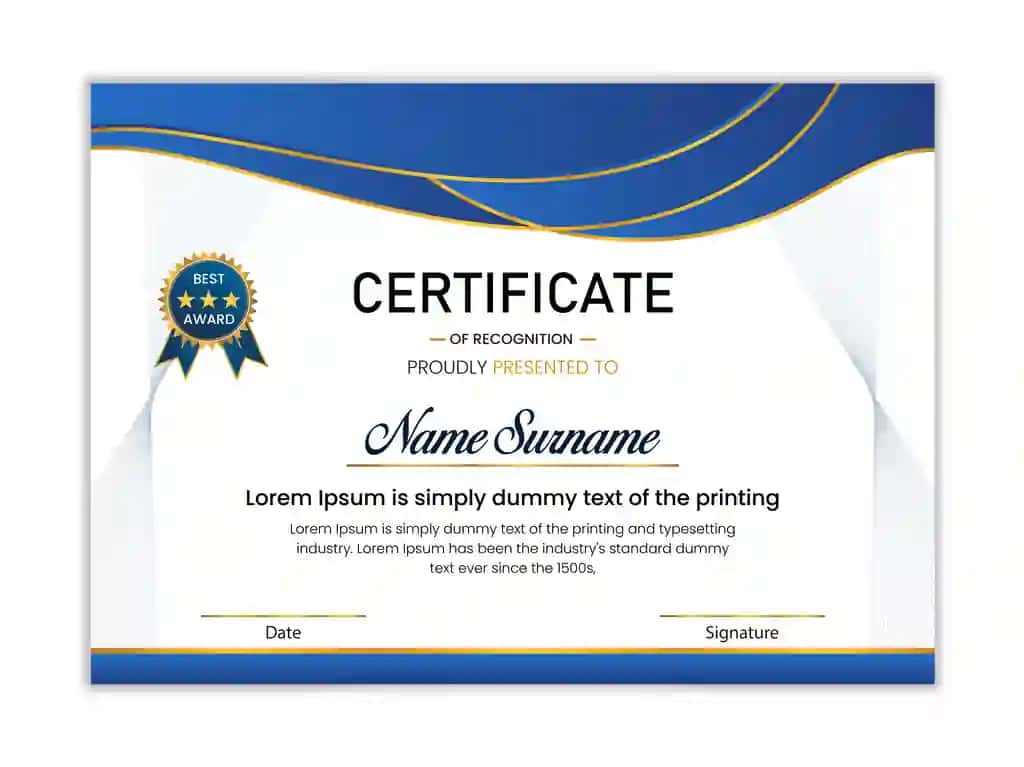 Sertifikat minnatdorchilik dizayn shablon vintage muvaffaqiyat sertifikati | Certificate appreciation design template vintage achievement certificate