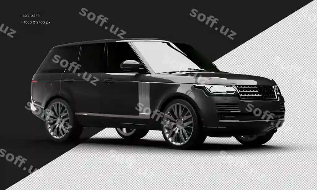 Metallik qora zamonaviy luksusli sport-utility avtomobili | Isolated realistic metallic black modern luxury sport utility vehicle