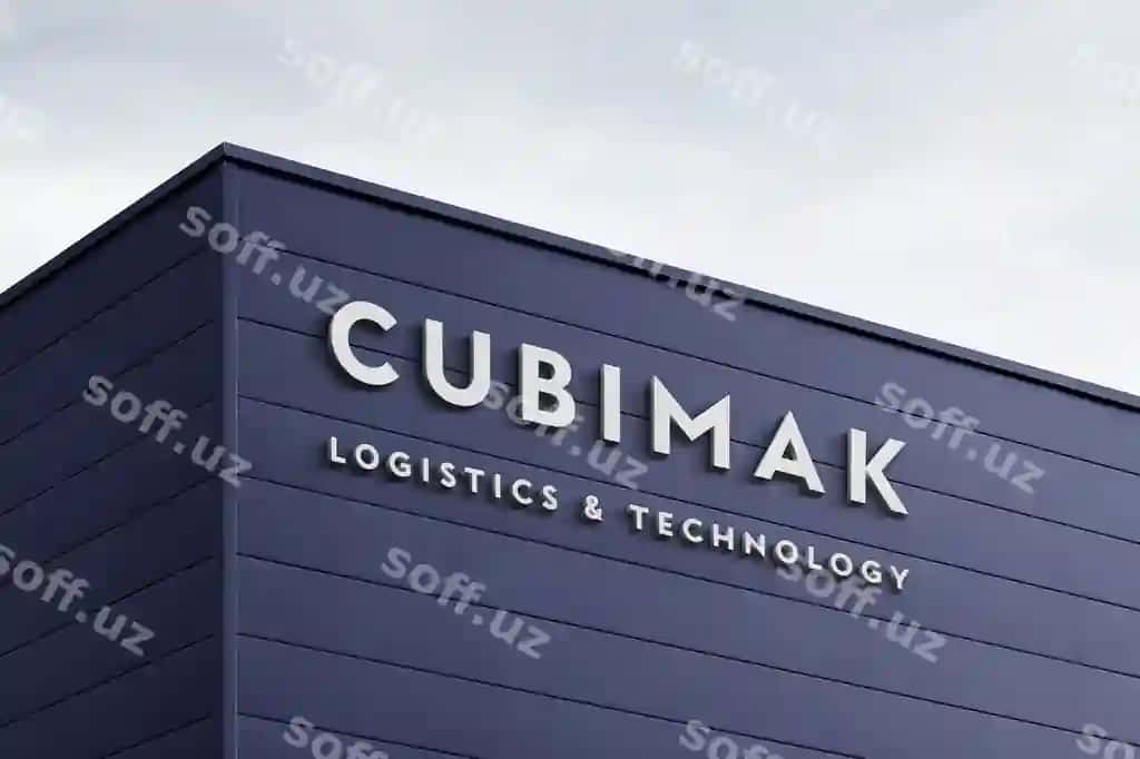 Logo namunasi 3d bino belgisi | Logo mockup 3d building sign