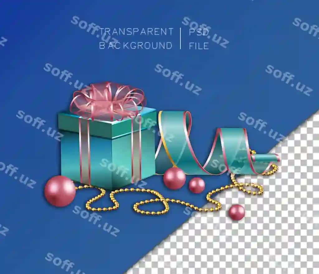 Sovg'a qutisi shaffof orqa fonda psd jpg fayl formati | Gift box transparent background psd jpg file format