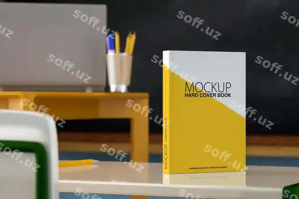 Kitob model qalam maktab stoli 3D modellashtirish | Textbook mock up pencil school desk 3d render