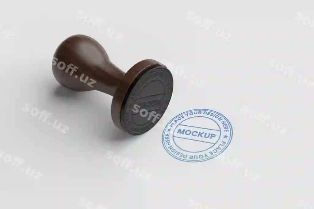 Gofra pechat logotipi namunasi | Rubber stamp logo mockup
