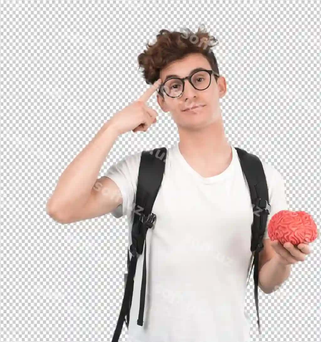 O'yinchoq miyani ushlab turgan yosh talaba | Young student holding toy brain