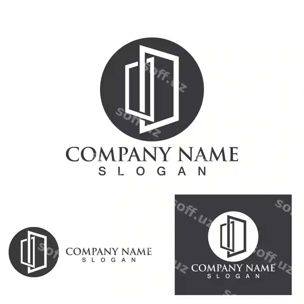 Esda logotip ramz vektor rasmi | Door logo symbol vector image