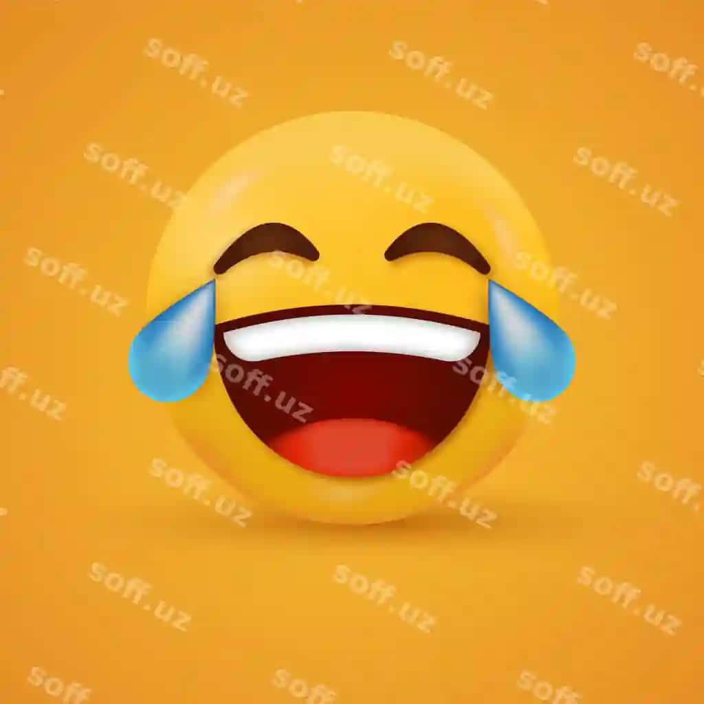 Ko‘z yoshlari quvonch bilan kulayotgan, yig‘layotgan emoji yuzi | Laughing crying emoji face with tears joy