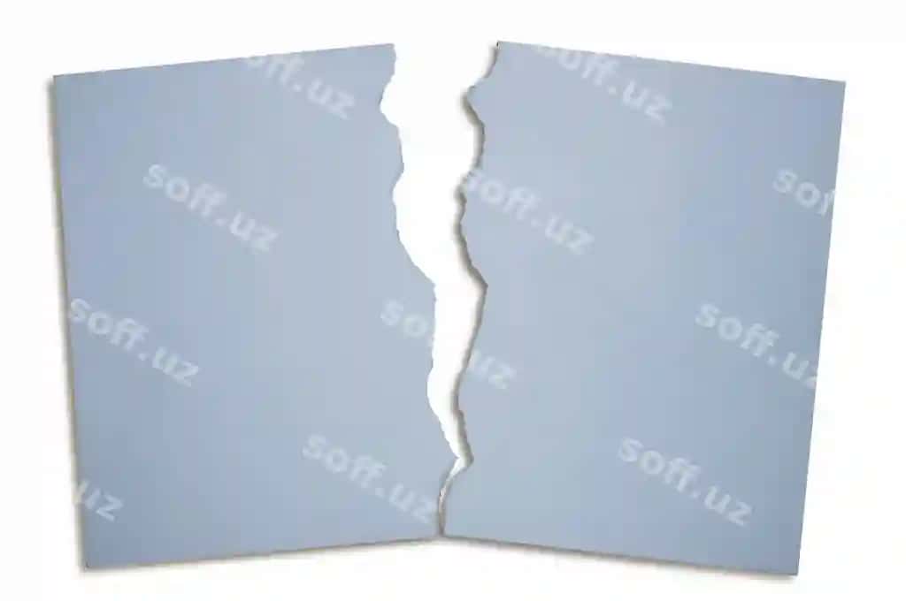 Oq varaq ikki yirtilgan | Sheet white paper is torn two