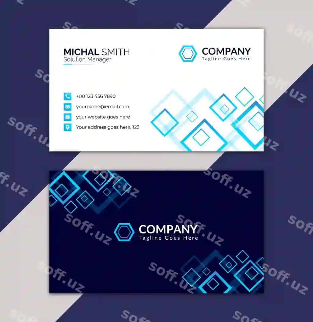 Ko'k qora kompaniya degan belgi | Blue black sign that says company