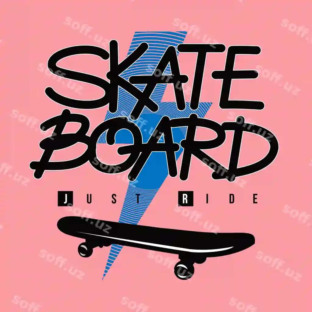 Skate doska dizayni tipografiya vektor illustratsiyasi | Skate board design typography vector illustration