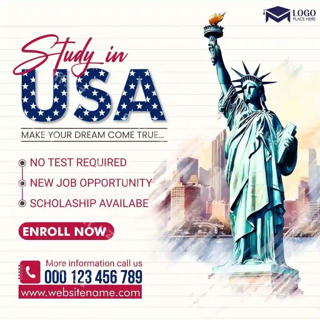 Psd universitet qabul ijtimaaviy tarmoq posti dizayni instagram posti | Psd university admission social media post design instagram post