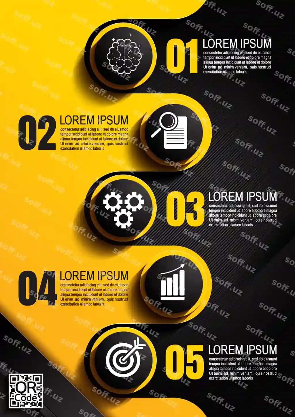 Infografika dizayni qora rang 54 | Infographics design black color 54