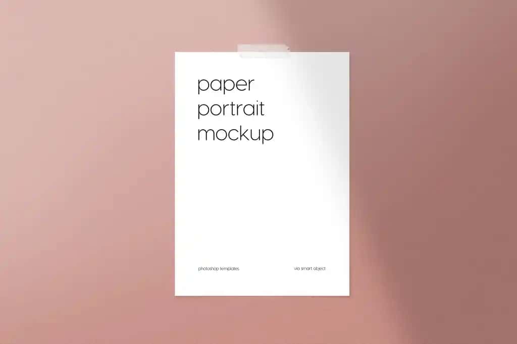 Qog'oz portret maketi teksturali fon | Paper portrait mockup textured background