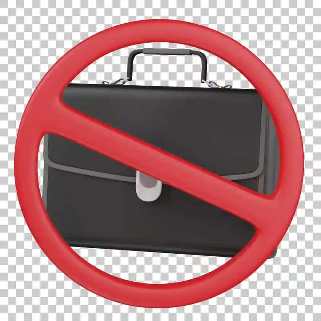 3D render portfeliga ruxsat berilmagan illyustratsiya | 3d render no briefcase allowed illustration