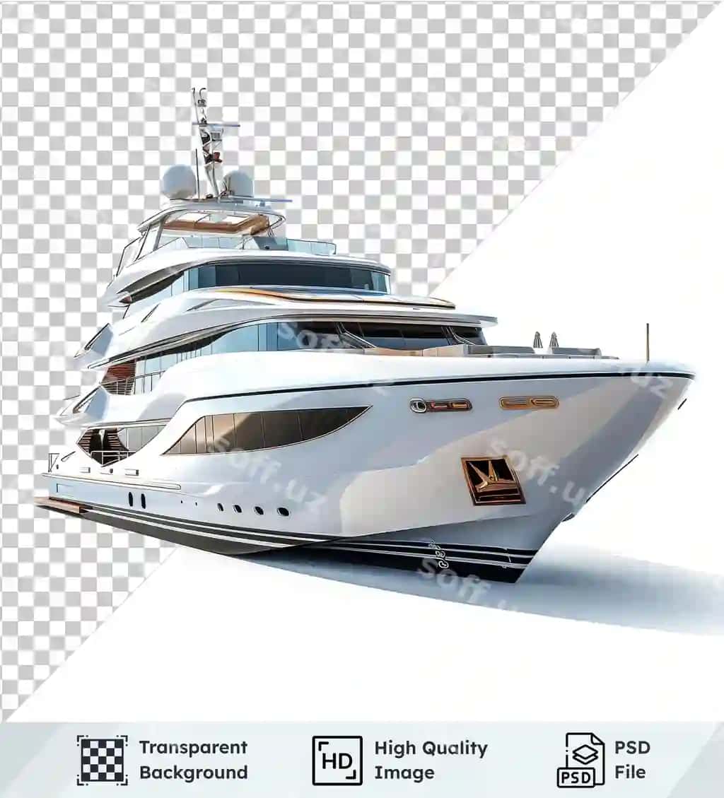 Shaffof obyekt hashamatli yaxta bir nechta ko'rinishga ega shaffof fon | Transparent object luxury yacht multiple views transparent background