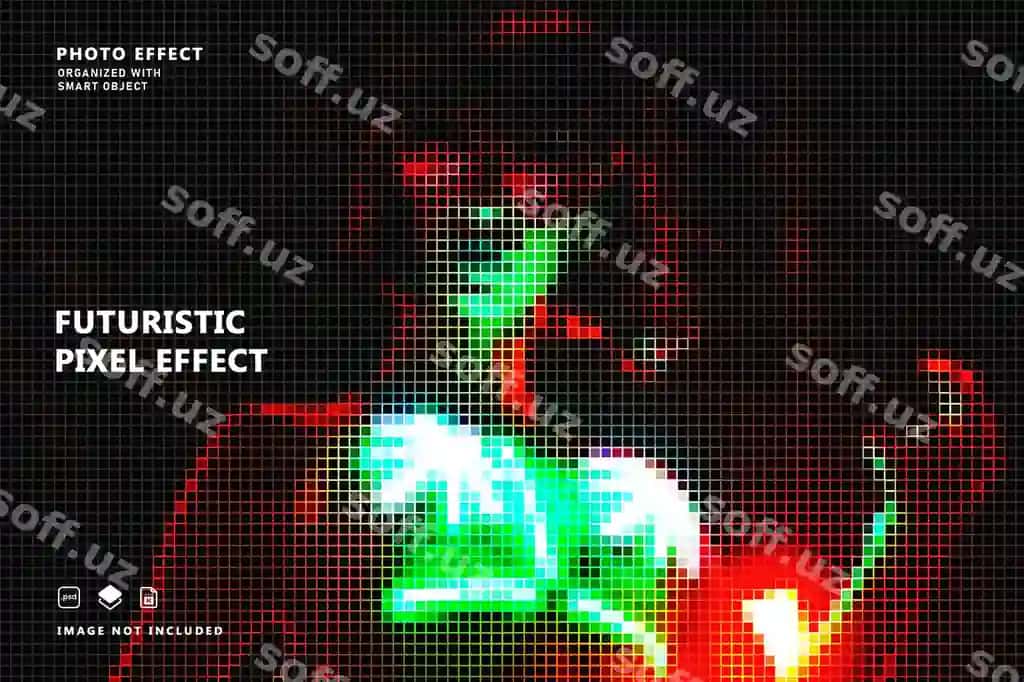 Kelajakchi piksel fotosur'at ta'siri | Futuristic pixel photo effect
