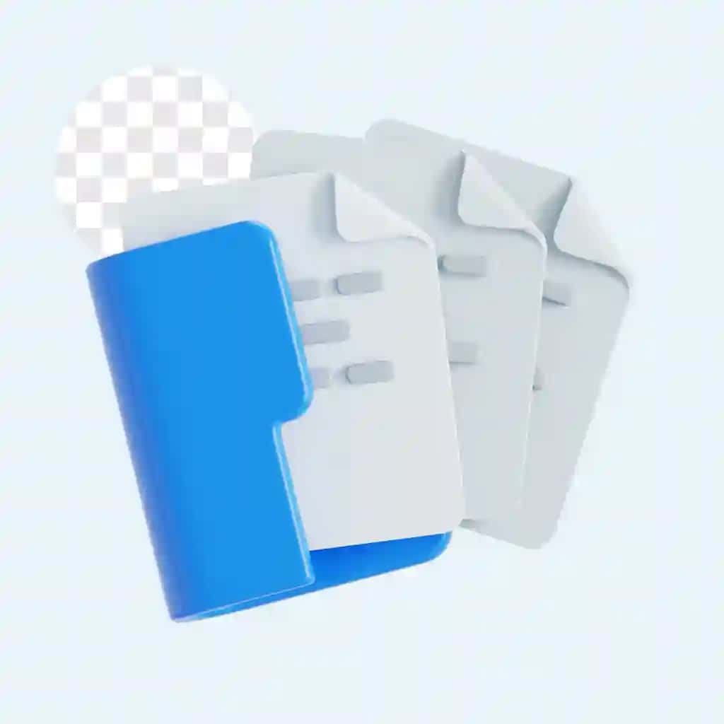 Fayllar bilan papka 3d illyustratsiya | Folder with files 3d illustration