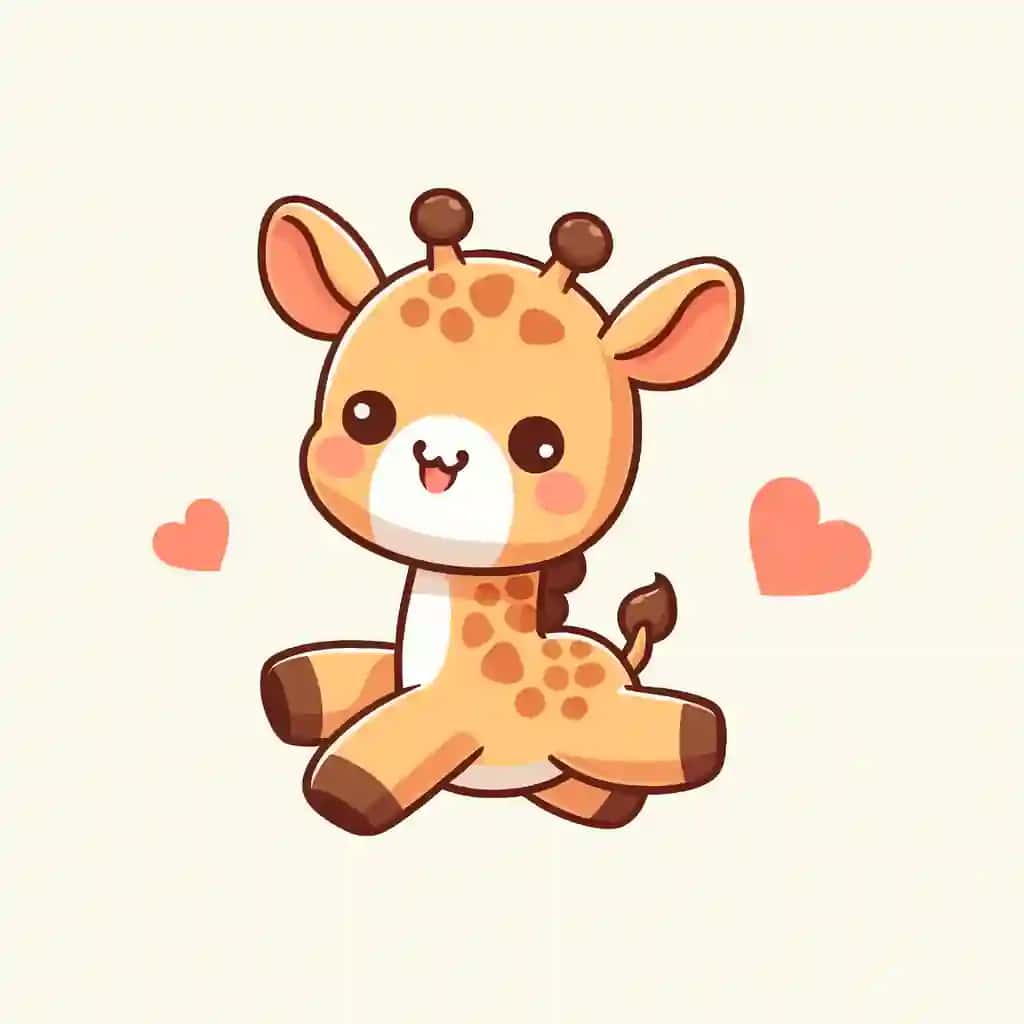 Yuraklar bilan multfilm jirafa | Cartoon giraffe with hearts heart it