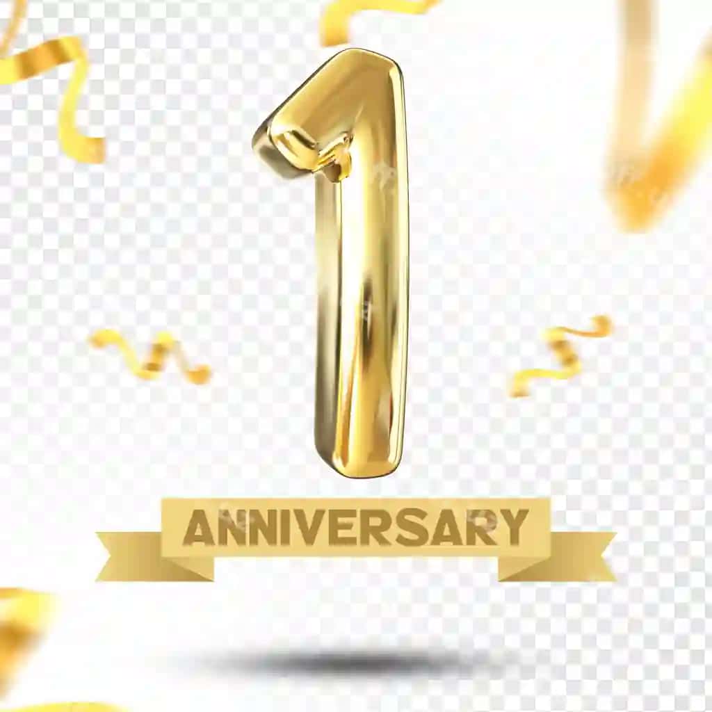 Raqam 1 yillik oltin yubileyi uch o'lchovli shablon | Numer 1 years gold anniversary 3d template