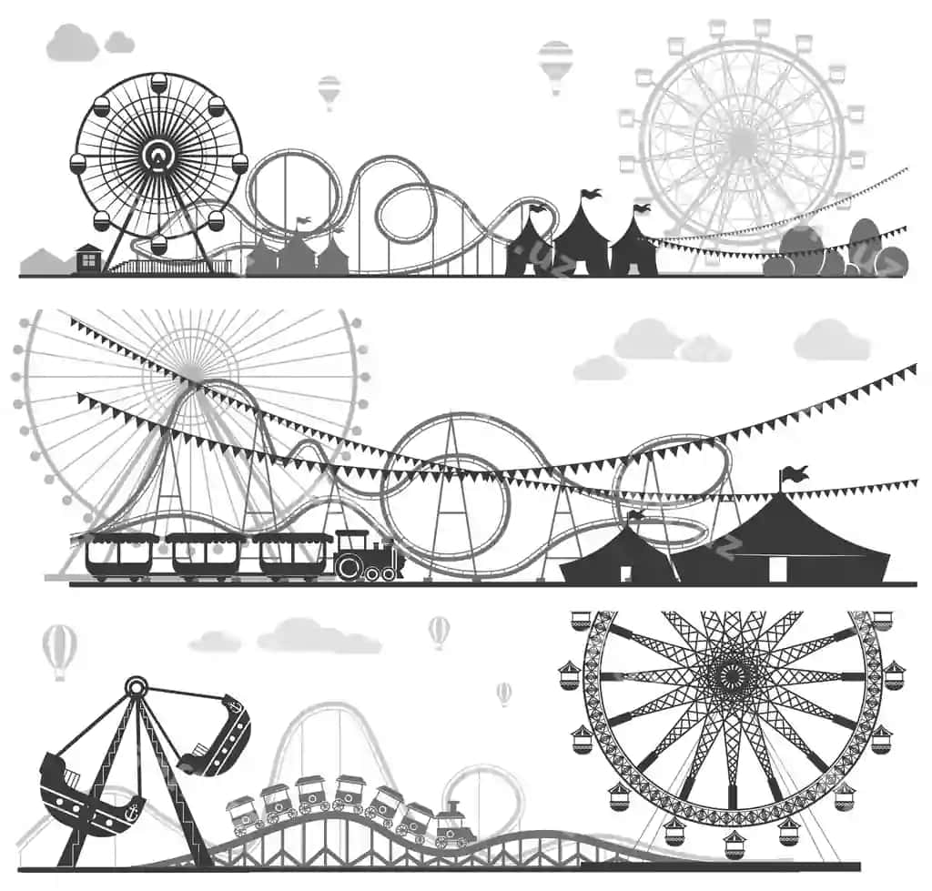 Tematik park sarguzashtlari monoxromi | Theme park adventure monochrome