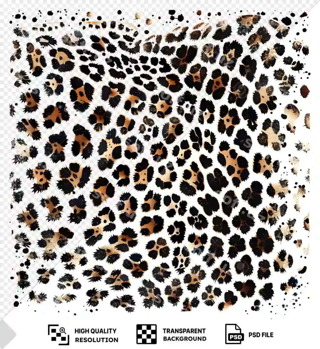 Psd vektorli leopard dog'lari belgisi tabiiy jigarrang dog'lar izolyatsiya qilingan fon | Psd vector leopard spots symbol natural brown spots isolated background